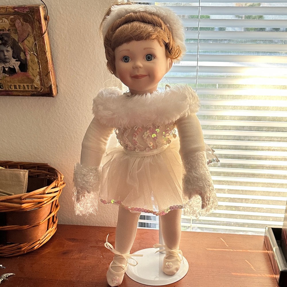 Ashton Drake Gallery Doll with White Tutu and Sequins “My Little Ballerina”